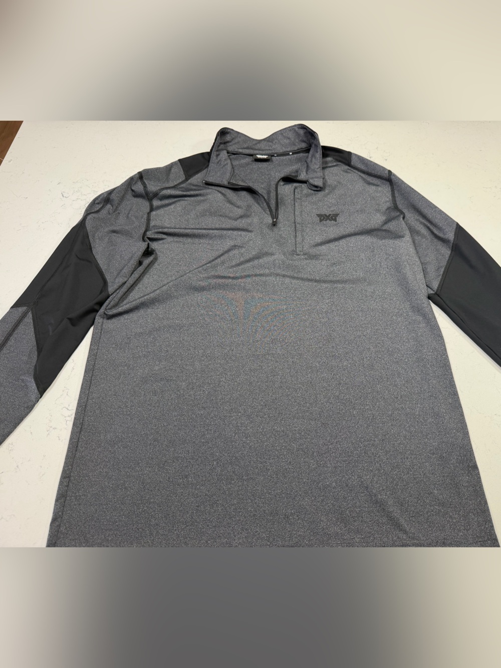 PXG 1/4 Zip Pullover Gray Black Mock Neck Long Sleeve L Activewear